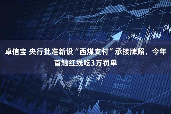 卓信宝 央行批准新设“西煤支付”承接牌照，今年首触红线吃3万罚单